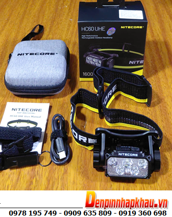 Nitecore HC60UHE, Đèn đội đầu đeo trán Nitecore HC60UHE chính hãng (1600 lumens)