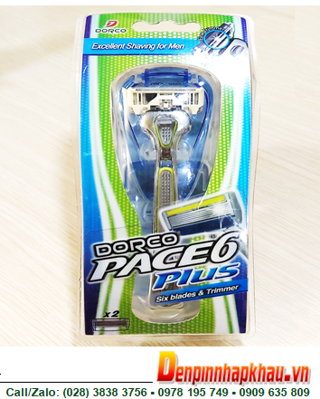 Dorco PACE 6 PLUS, Dao cạo râu Dorco PACE 6 PLUS (AX5000) với 6 lưỡi và thay được đầu lưỡi dao /Bảo hành 03 tháng