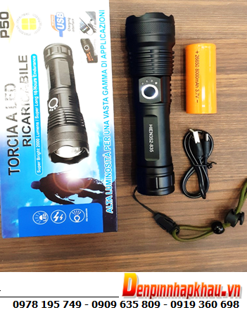 Police HIEN352-835, Đèn pin siêu sáng Police HIEN352-835 bóng LED trắng - Sử dụng pin 3.7v 26650