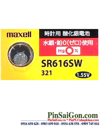 Pin cúc áo Maxell SR616SW silver oxide 1.55v