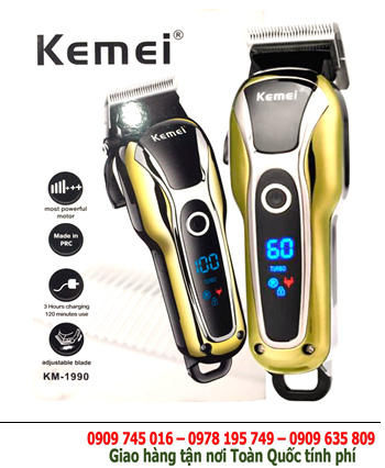 KEIMEI KM-1990; Tông đơ cắt tóc Kemei KM-1190 (lưỡi bằng thép không gỉ siêu bén và bền)