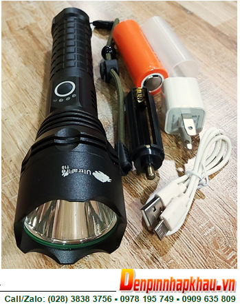 Đèn pin siêu sáng có cổng USB Ultrafire XM-P50 bóng CREELED XML-T6, Made in Thailand | Bảo hành 6 tháng