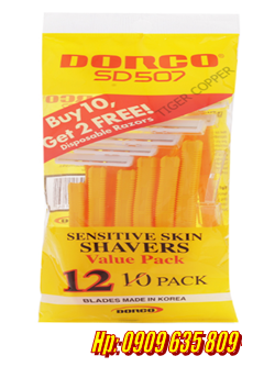Dao cạo râu Dorco SD-507 (bọc 1 cây loại 1 lưỡi) chính hãng (60.000/ Gói 12 cây-Mua nhiều có giá giảm)