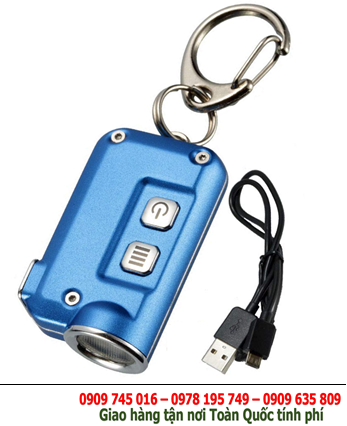 Đèn pin móc khóa siêu sáng NItecore TINI blue bóng CREE XP-G2 S3 với 380lumens chiếu xa 64m, cổng sạc USB chính hãng