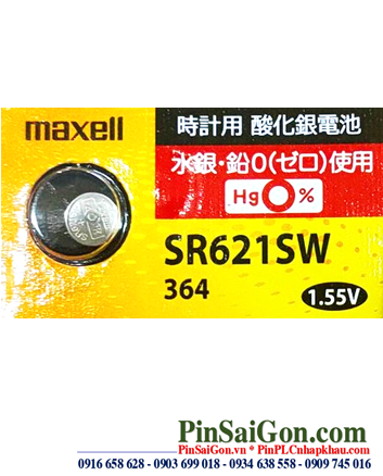 Pin cúc áo Maxell SR621SW silver oxide 1.55v