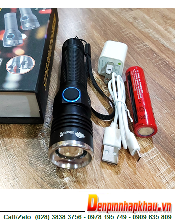 Ultrafire TM-E8, Đèn pin siêu sáng có nẹp kẹp Áo Ultrafire TM-E8 (XML-T6) bóng CREE LED / Bảo hành 6 tháng