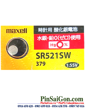 Pin cúc áo Maxell SR521SW silver oxide 1.55v