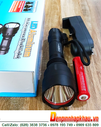 Ultrafire TM-C8, Đèn pin siêu sáng Ultrafire TM-C8 bóng CREE LED chiếu xa 200m/ Bảo hành 6 tháng