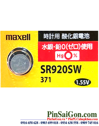 Pin cúc áo Maxell SR920SW silver Oxide 1.55v