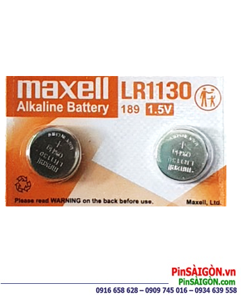 Maxell LR1130; Pin cúc áo 1.5v Alkaline Maxell LR1130, AG10, 189