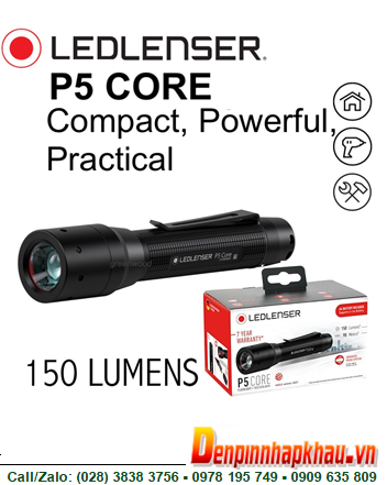 LED LENSER P5 CORE với 500 lumens, Đèn pin siêu sáng LED LENSER P5 CORE chính hãng