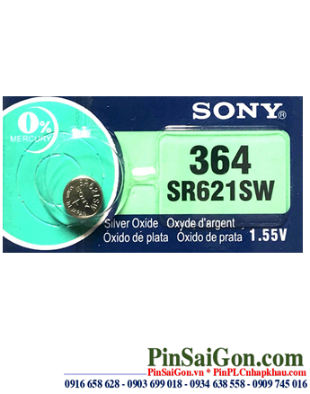Sony SR621SW _Pin 364; Pin đồng hồ 1.55v Silver Oxide Sony SR621SW _Pin 364