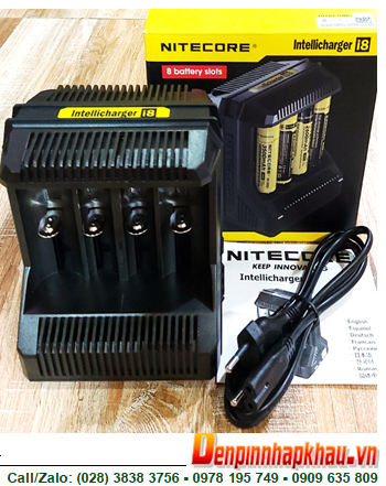 Máy sạc pin NItecore i8, sạc được 1 đến 8 pin Lithium Li-Ion, NiMh, NiCd chính hãng