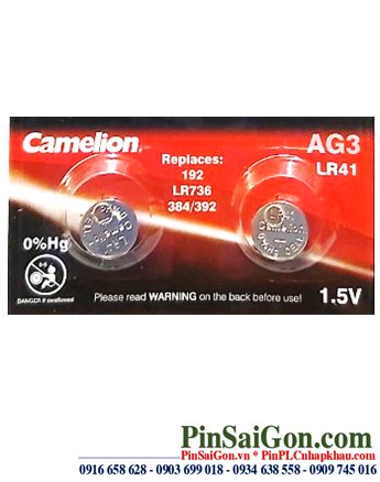 Pin Camelion AG3 LR41 _Pin cúc áo 1.5v Alkaline Camelion AG3, LR41