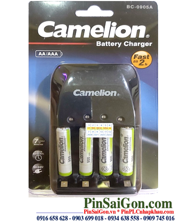 Camelion BC-0905A _Bộ sạc pin BC-0905A kèm 4 pin sạc Camelion NH-AAA900ARBP2 (AAA900mAh 1.2v)
