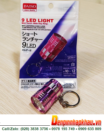 DAISO D106, Đèn pin móc khóa mini cầm tay bóng LED DAISO D106 /cấu tạo gồm 9 bóng LED trắng nhỏ