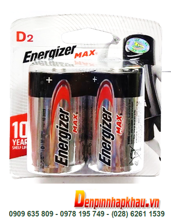 Energizer E95-BP2, LR20; Pin đại D 1.5v Alkaline Energizer E95, LR20 chính hãng (Loại vỉ 2viên)