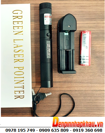 LASER GREEN 303, Bút chiếu LASER GREEN 303 ánh xanh, chiếu tia và chiếu chùm tia laser xanh (Bộ kèm Pin, máy sạc, chìa khóa)