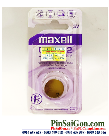 Pin Maxell CR1632; Pin 3v lithium Maxell CR1632 _Cell in Japan (MẪU MỚI _loại Vỉ 1viên)