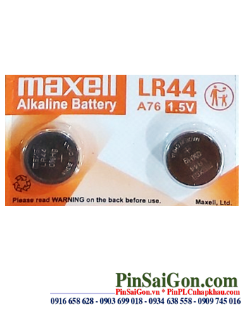 Pin LR44 A76 Pin cúc áo 1.5v Alkaline Maxell LR44 A76 Cell in Japan (Mẫu mới)