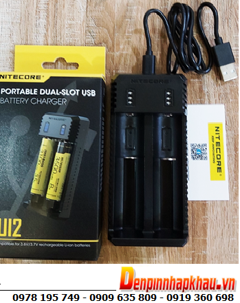 Nitecore Ul2 _Máy sạc 02 Pin có cổng USB (Sạc pin Li-ion 3.7v-4.2v, Cỡ pin 18650,14500, 16340, 21700, 26650,v,v...)