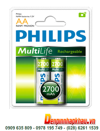 Pin sạc AA 1.2v Philips R6B2A270/97 dung lượng 2700mAh size AA 1.2v chính hãng