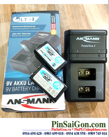 Ansman Powerline 2 _Bộ sạc Powerline 2 kèm 2 pin sạc 9v Ansman Max E300 (9v 300mAh)