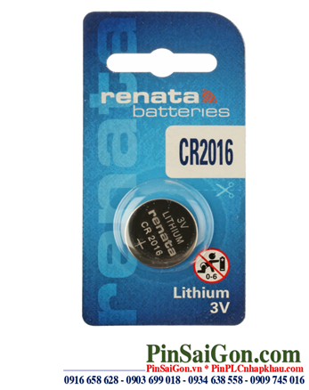 Renata CR2016, Pin 3v lithium Renata CR2016 _Xuất xứ Thụy Sỹ (Loại Vỉ 1viên)