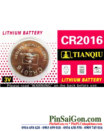 Pin CR2016 _Pin Tianqiu CR2016; Pin 3v lithium Tianqiu CR2016 chính hãng