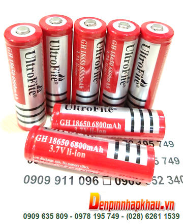 Ultrofite GH18650-6800mAh; Pin sạc 3.7v cho đèn Pin Ultrofite GH18650-6800mAh (chỉ sử dụng cho đèn pin)