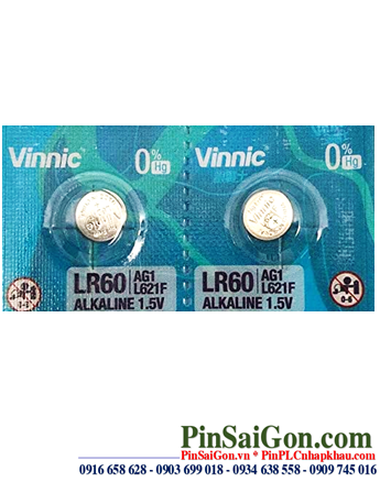 VINNIC L621F _Pin cúc áo 1.5v Alkaline VINNIC AG1, L621F, LR60 chính hãng (Loại Vỉ 10viên)