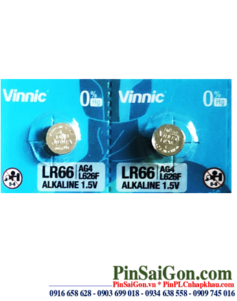 VINNIC L626F _Pin cúc áo 1.5v Alkaline VINNIC AG4, L626F, LR66, 376 chính hãng (Loại vỉ 10viên)