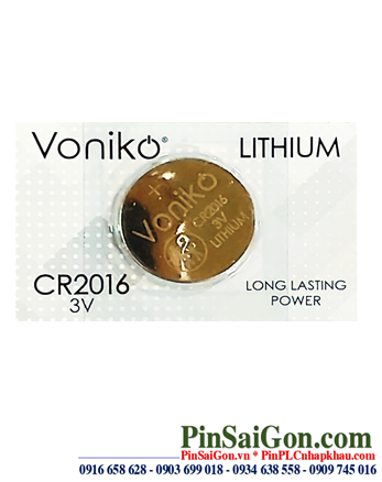 Voniko CR2016, Pin đồng xu 3v lithium Voniko CR2016 chính hãng