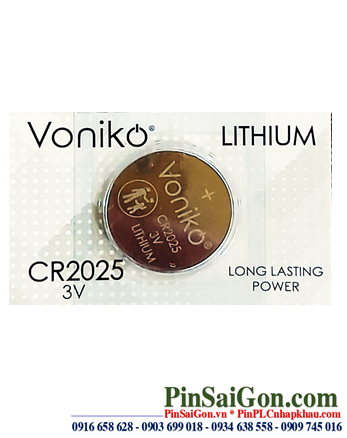 Voniko CR2025 _Pin đồng xu 3v lithium Voniko CR2025 chính hãng