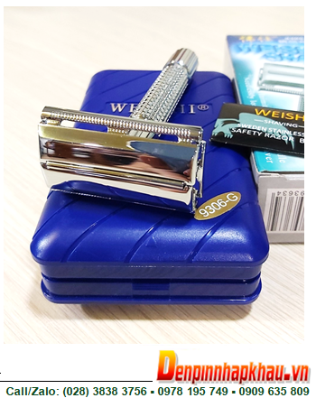 Weishi 9306-G, Dao cạo râu iNOX Cao cấp kiểu truyền thống có gương soi Weishi 9306-G với cây dao thay lưỡi mới được