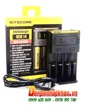 Máy sạc Nitecore NEW I4-thế hệ mới 100% chính hãng Nhập khẩu, sạc được 2-4 pin NiMh-NiCd-LIthium|